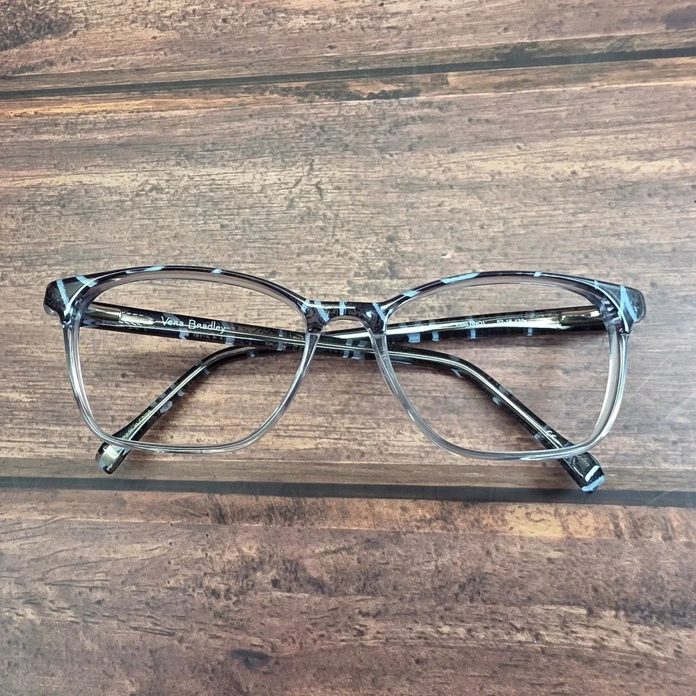 Vera Bradley Andie Indio Eyeglass Frames Black Grey Clear Cat Eye 52-16-135